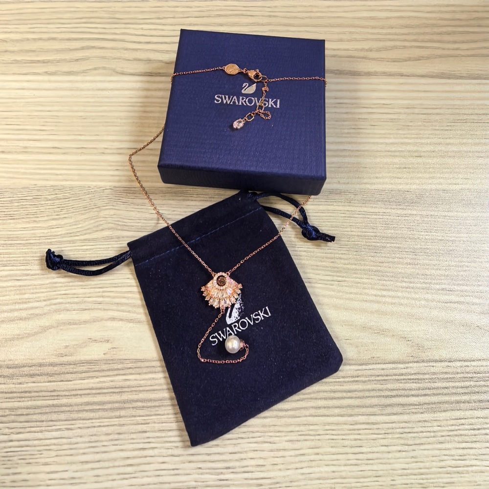 Swarovski Rose Gold Necklace with Crystal Accents